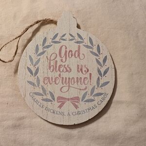 Holiday Ornament with Pink and Blue Design